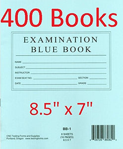 Blue Testing Booklets TestingForms.com Examination Blue Book 8 Sheets 16 Pages