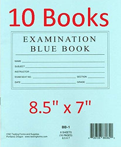 TestingForms.com Examination Blue Book 8 Sheets 16 Pages